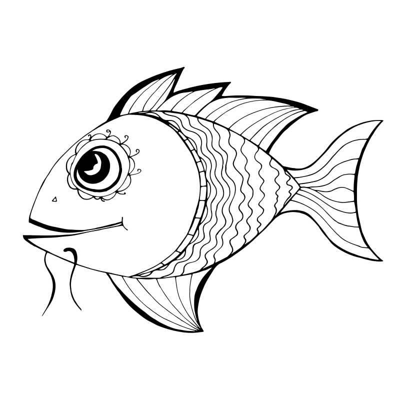 白色背景上的矢量插画鱼