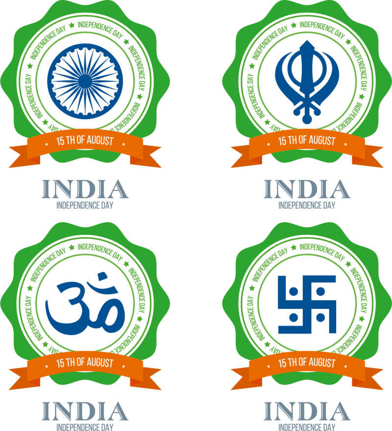 矢量印度庆典徽章设计