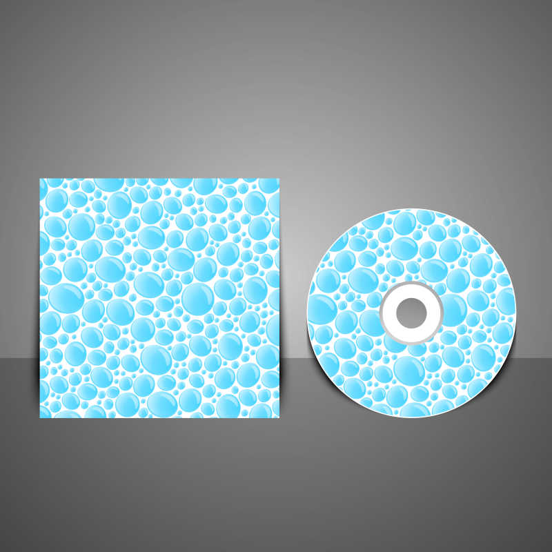 蓝色的光盘封面矢量模板设计
