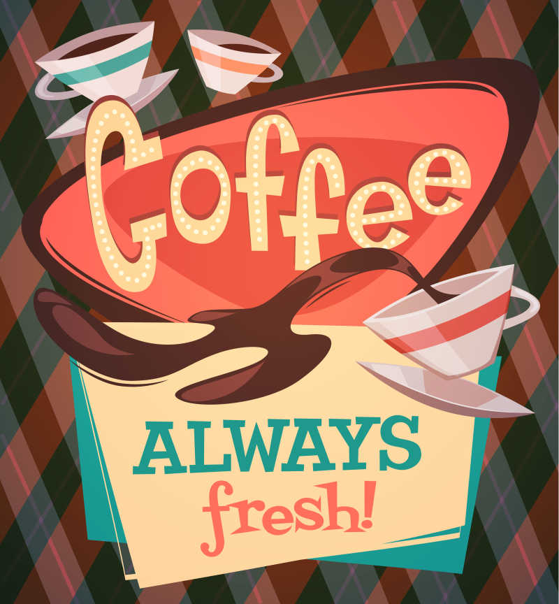 咖啡宣传海报矢量插画