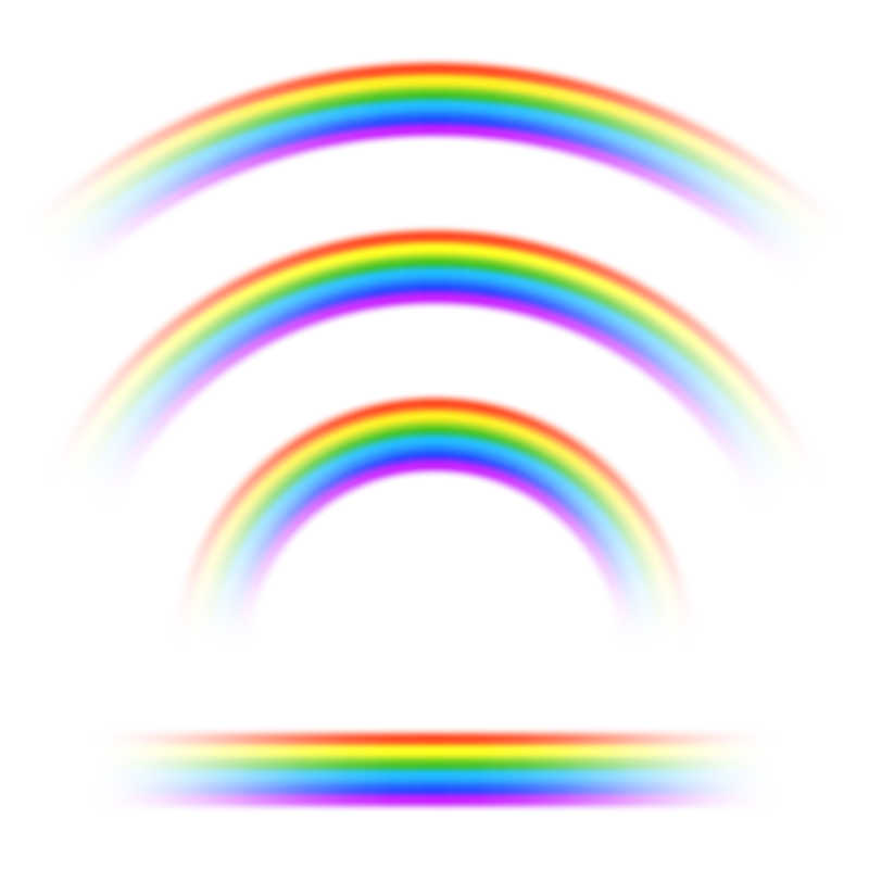 白色背景上的矢量彩虹元素