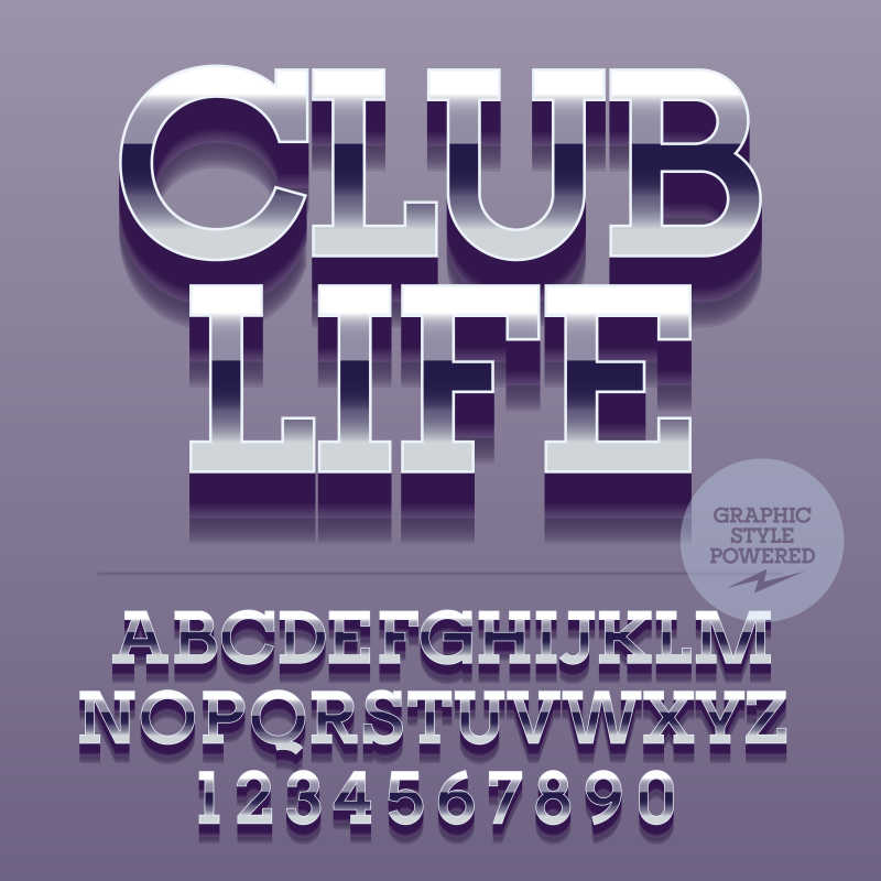 俱乐部宣传海报上的艺术字体矢量背景