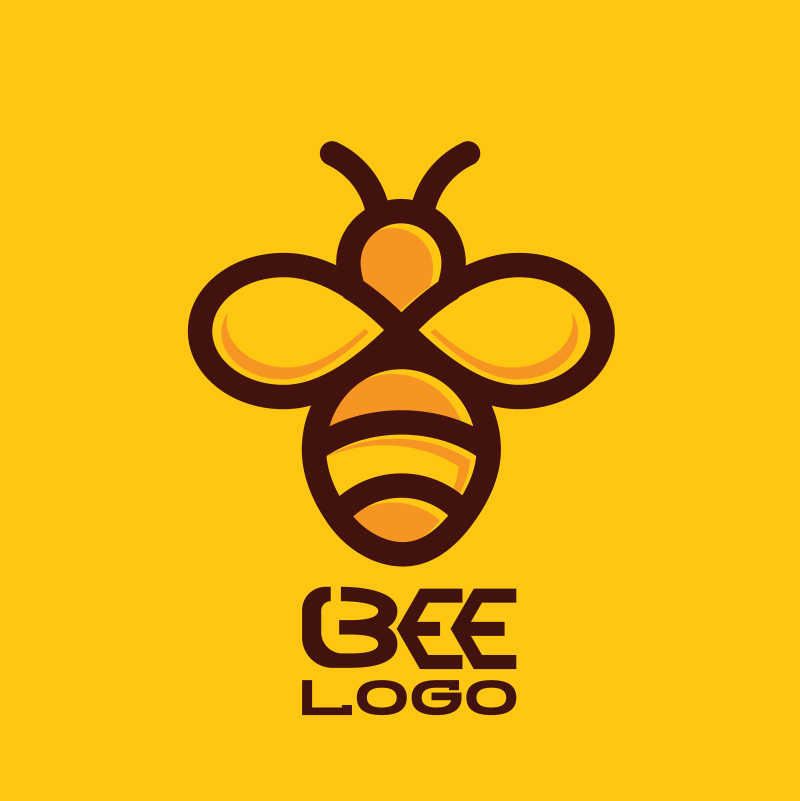 蜜蜂图案矢量蜜蜂标志设计