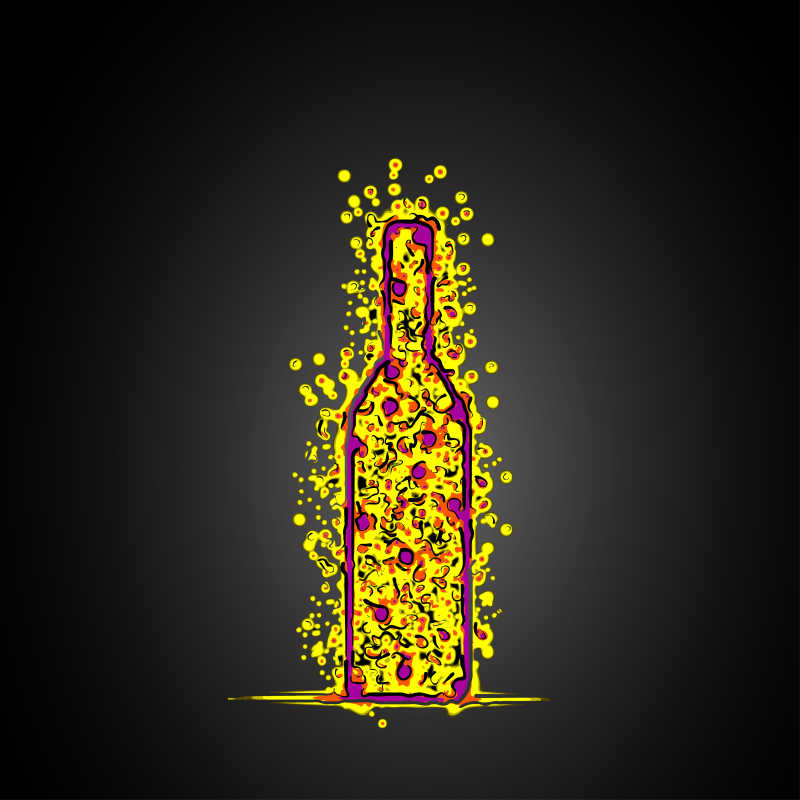 酒瓶抽象草图设计背景矢量图