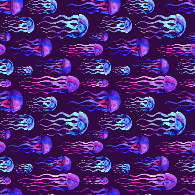 五彩缤纷的水彩水母