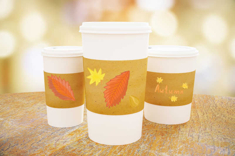 秋季概念咖啡杯