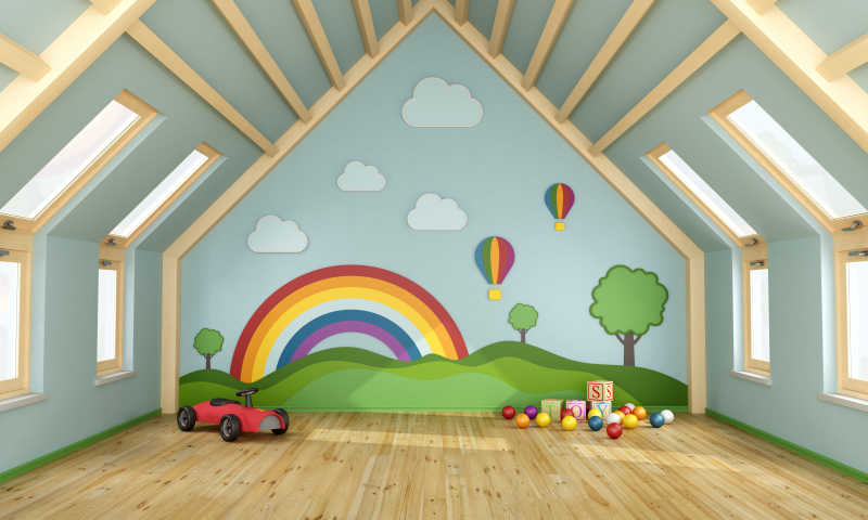 幼儿园的彩色游戏室