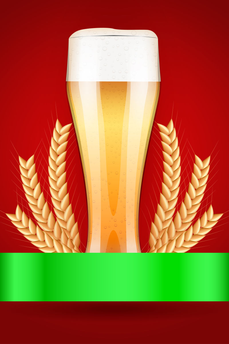 红色背景啤酒海报