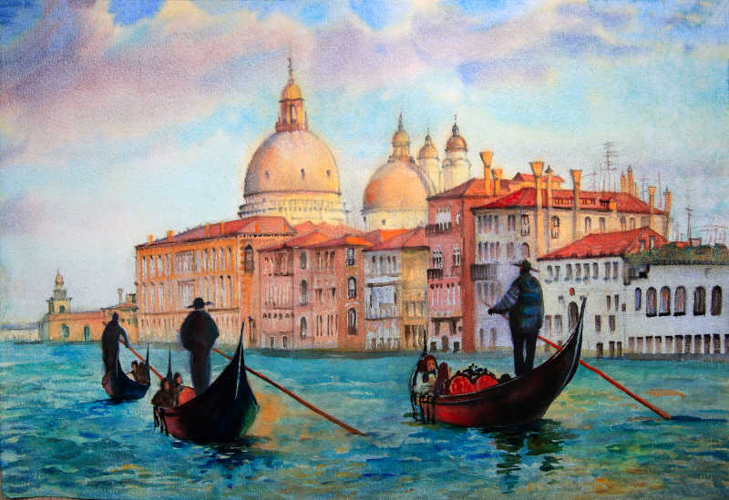 威尼斯水彩油画