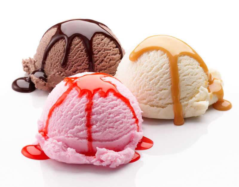 不同口味的冰淇淋