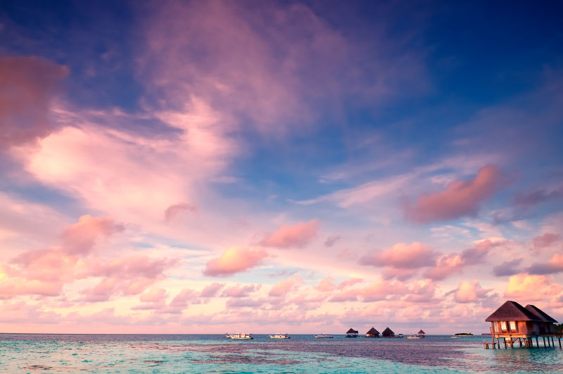 马尔代夫的日落美景