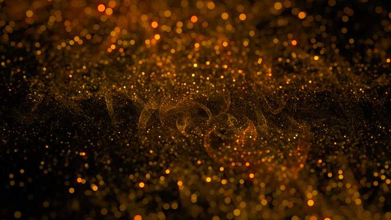 金黄色的抽象粒子背景图