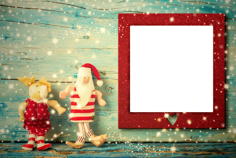 空白的圣诞照片框