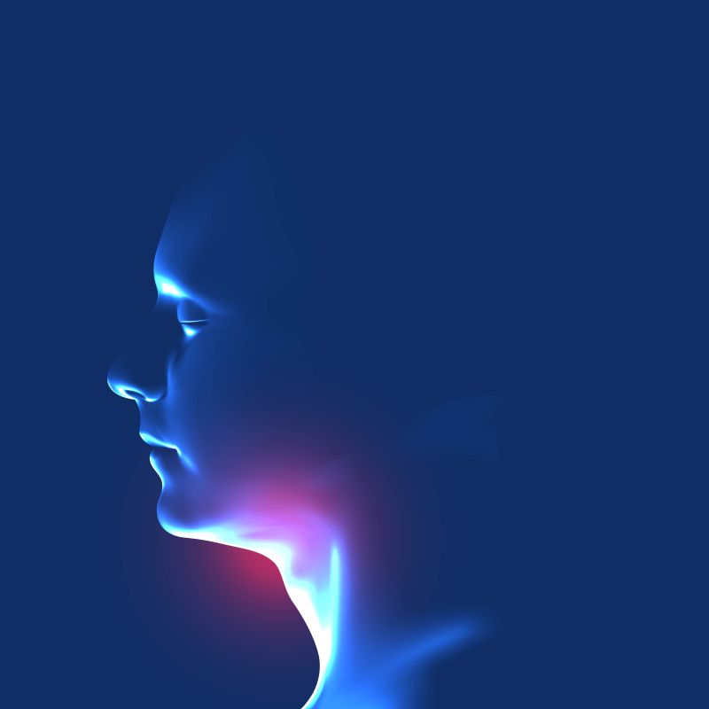 矢量喉咙发炎概念插画