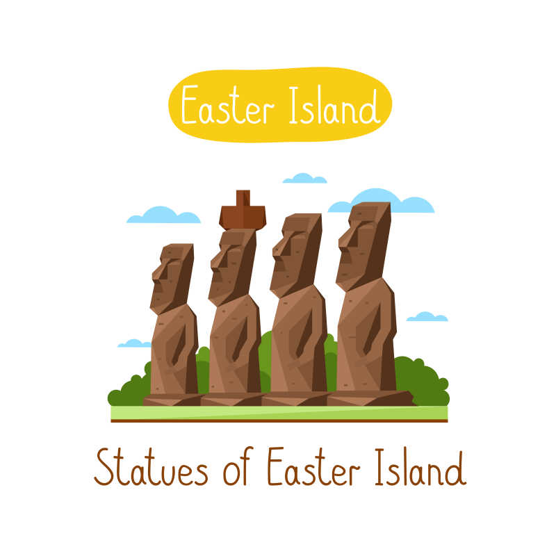 矢量复活岛雕像图标