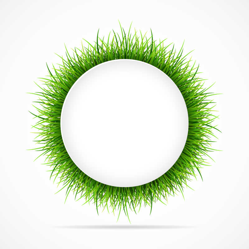 新鲜嫩草有圆框的矢量春季背景