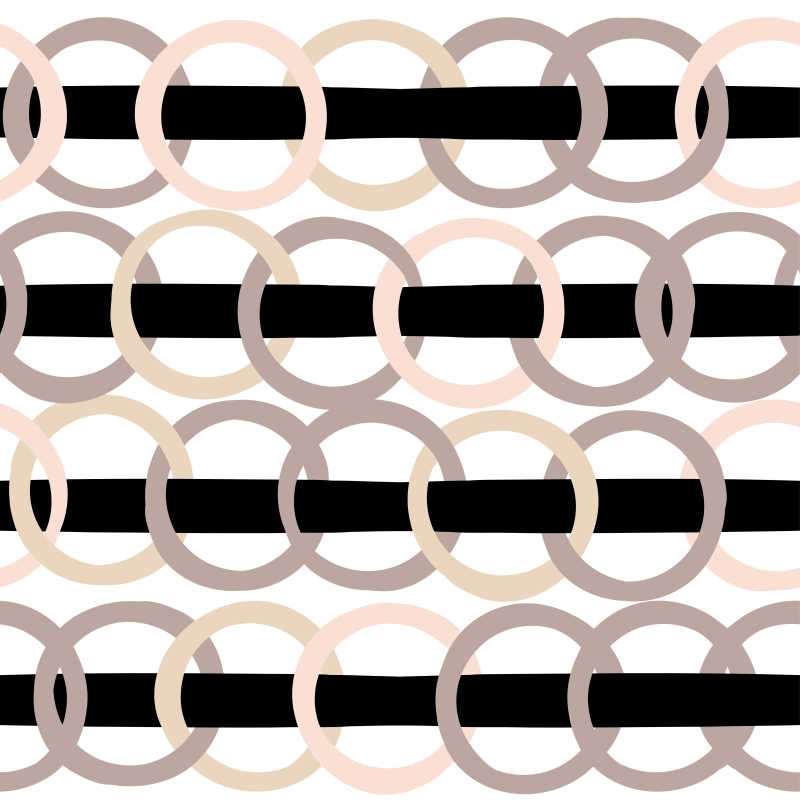 圆环套在黑色线条上矢量抽象图形背景