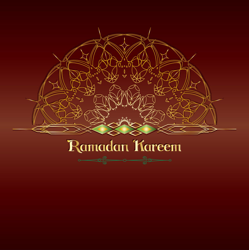伊斯兰教节日庆典的花纹装饰矢量设计