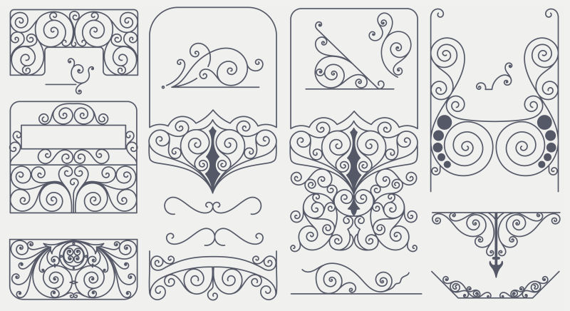 矢量的古典花纹设计模板