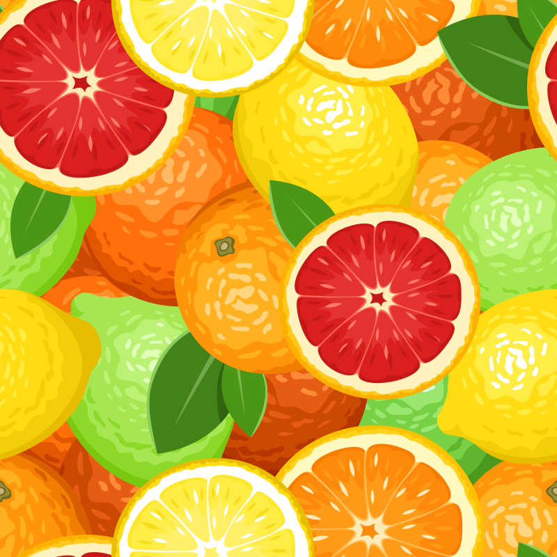 矢量柑橘类水果背景